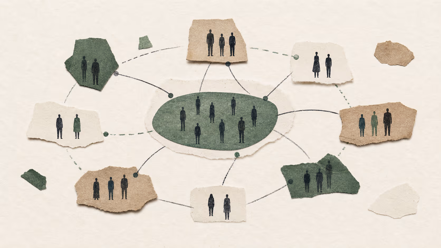 Distinct stakeholder groups connected around a shared field of action