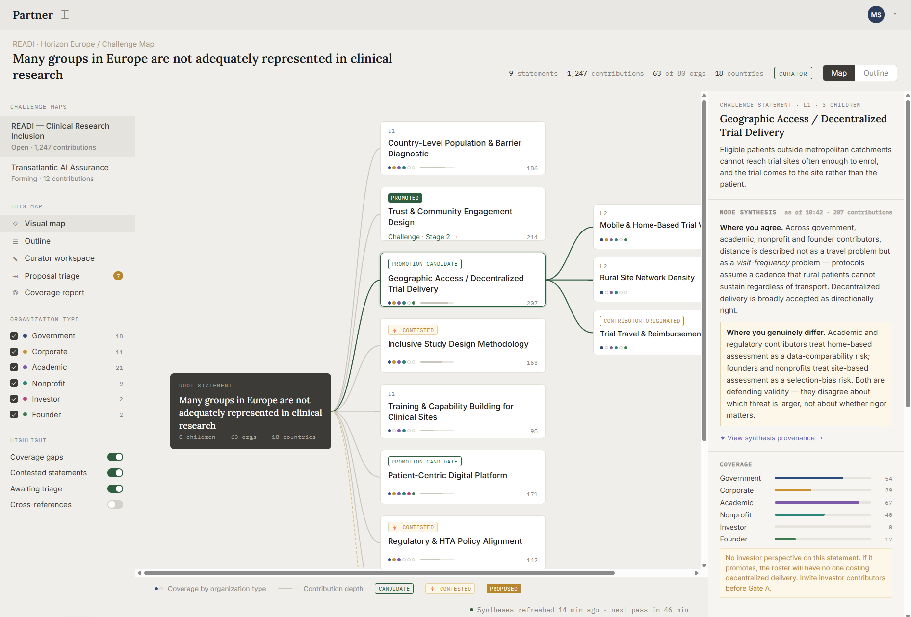 Screenshot: challenge mapping